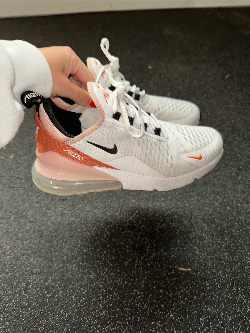 Nike Air Max 270 Women's White & Coral Pink Athletic Sneakers